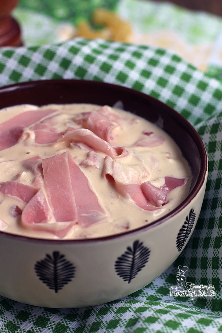 Buscando um molho rápido para uma massa? Experimente esse Molho de Creme de Leite e Presunto! Fica pronto em um instante!!!
