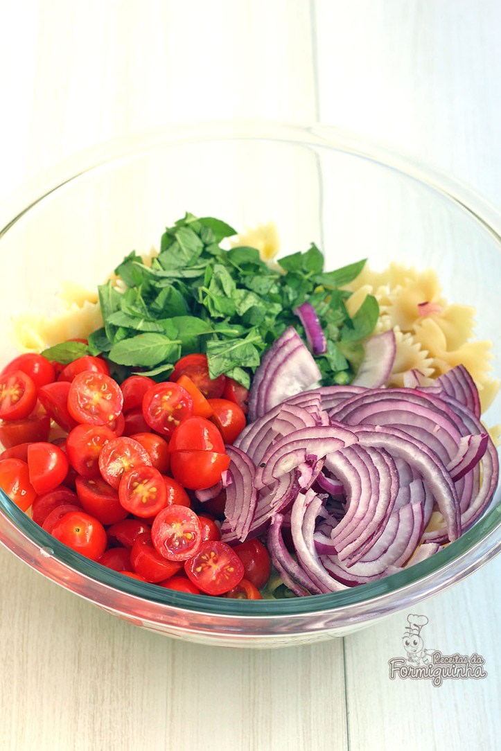 Rápida, refrescante e muito saborosa, essa Salada de Macarrão Caprese pode ser preparada com bastante antecedência e te ajudar naqueles dias corridos! Vale muito a pena experimentar!